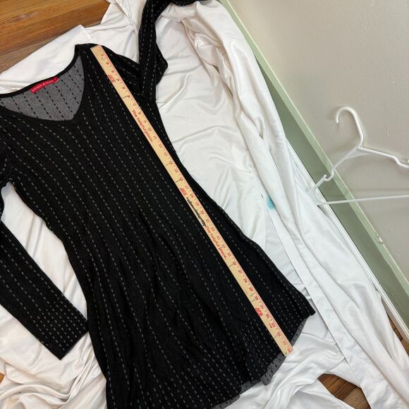 Krimson Klover Merino Silk Blend Sweater Dress Women Gray Stripe Long Sleeve M - Picture 8 of 10